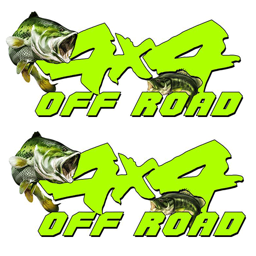 4X4 Lime Bass Decal