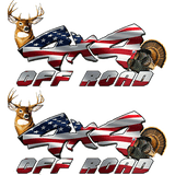 4x4 Turkey/Deer American Flag