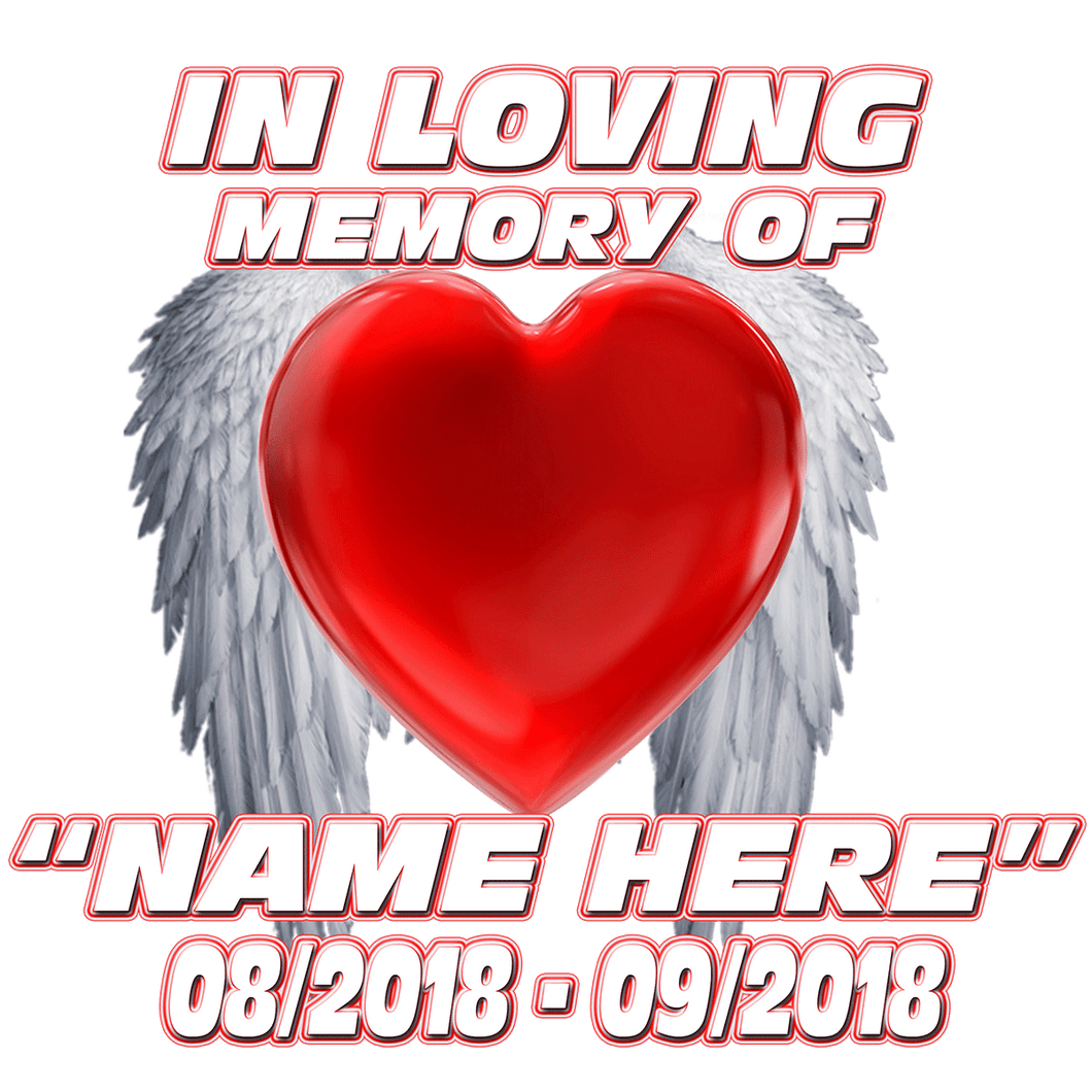 In Loving Memory Heart Wings