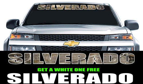 Camo Windshield Banner Silv.