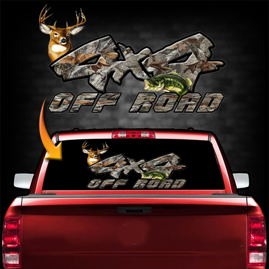 4x4 Bass/Whitetail Backwindow Decal
