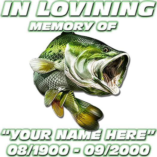 In Memory Fishing In Heaven Bass Decal Sticker Decal Sticker, Custom Made  In the USA