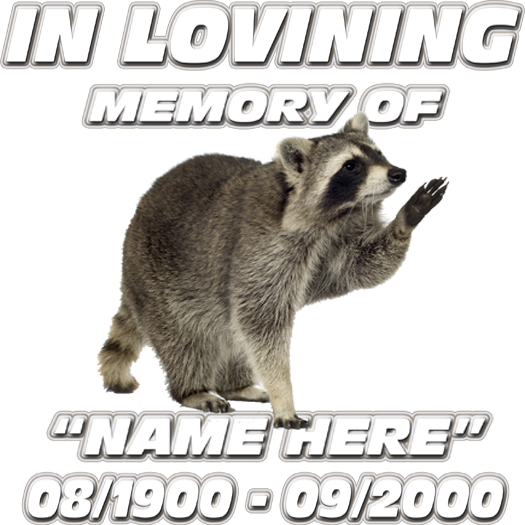 In Loving Memory-racoon Decal