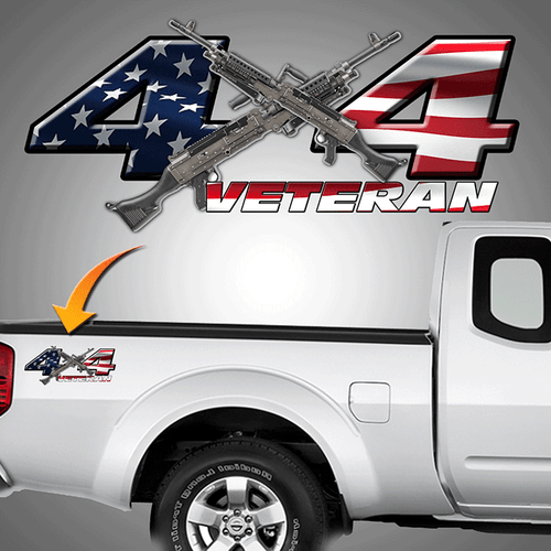 4x4 Veteran Decal xlg